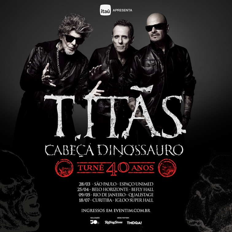 🦖🔥 Titãs celebram 40 anos de um dos álbuns mais explosivos do rock nacional!

Os Titãs anunciaram a turnê “Cabeça Dinossauro – 40 anos”, que comemora quatro décadas de um disco histórico, lançado em 1986 e responsável por redefinir o rock brasileiro com atitude, crítica social e rebeldia pós-ditadura.

A estreia acontece em 28 de março de 2026, no Espaço Unimed, em São Paulo, com datas já confirmadas em Belo Horizonte (25/04), Rio de Janeiro (09/05) e Curitiba (18/07). O espetáculo tem direção de Otávio Juliano e promete reviver clássicos como “Polícia”, “Igreja”, “Bichos Escrotos” e “AAUU” com a força intacta de um manifesto que atravessa gerações.

Os ingressos já estão à venda pela Eventim, com benefícios exclusivos para clientes Itaú. Mais do que uma turnê, Cabeça Dinossauro 40 anos se firma como um ato cultural e político, reafirmando o legado inabalável dos Titãs na música brasileira.

👉 Todas as informações no Pipocando Notícias.

#Titãs #CabecaDinossauro #RockNacional #Titãs40Anos #MusicaBrasileira #Turne2026 #Shows #CulturaBrasileira #Eventim #30e #PipocandoNoticias