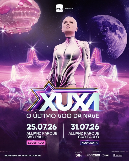 🚀✨ Xuxa anuncia data extra de “O Último Voo da Nave” no Allianz Parque

Depois de esgotar em tempo recorde, Xuxa confirmou uma data extra do espetáculo “O Último Voo da Nave” em São Paulo! O novo show acontece no dia 31 de julho de 2026, no Allianz Parque. 💫

A apresentação promete uma viagem nostálgica e emocionante, passando por todas as fases da carreira da Rainha dos Baixinhos — do Xou da Xuxa ao XSPB — com megaestrutura, efeitos visuais e personagens icônicos. 🛸🌈

🎟️ Ingressos à venda pelo site da Eventim. Clientes Itaú contam com 15% de desconto.

#Xuxa #OUltimoVooDaNave #AllianzParque #ShowHistorico #MusicaBrasileira #Nostalgia #Musica #Shows2026 #PipocandoNoticias #SHOW